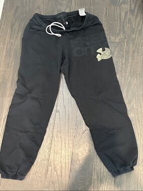 Woman Black Jogger Sweatpants with Turtle Logo